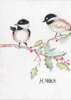 "Just The 2 Of Us" by Helen Wolk, Minocqua WI - Pen & Ink